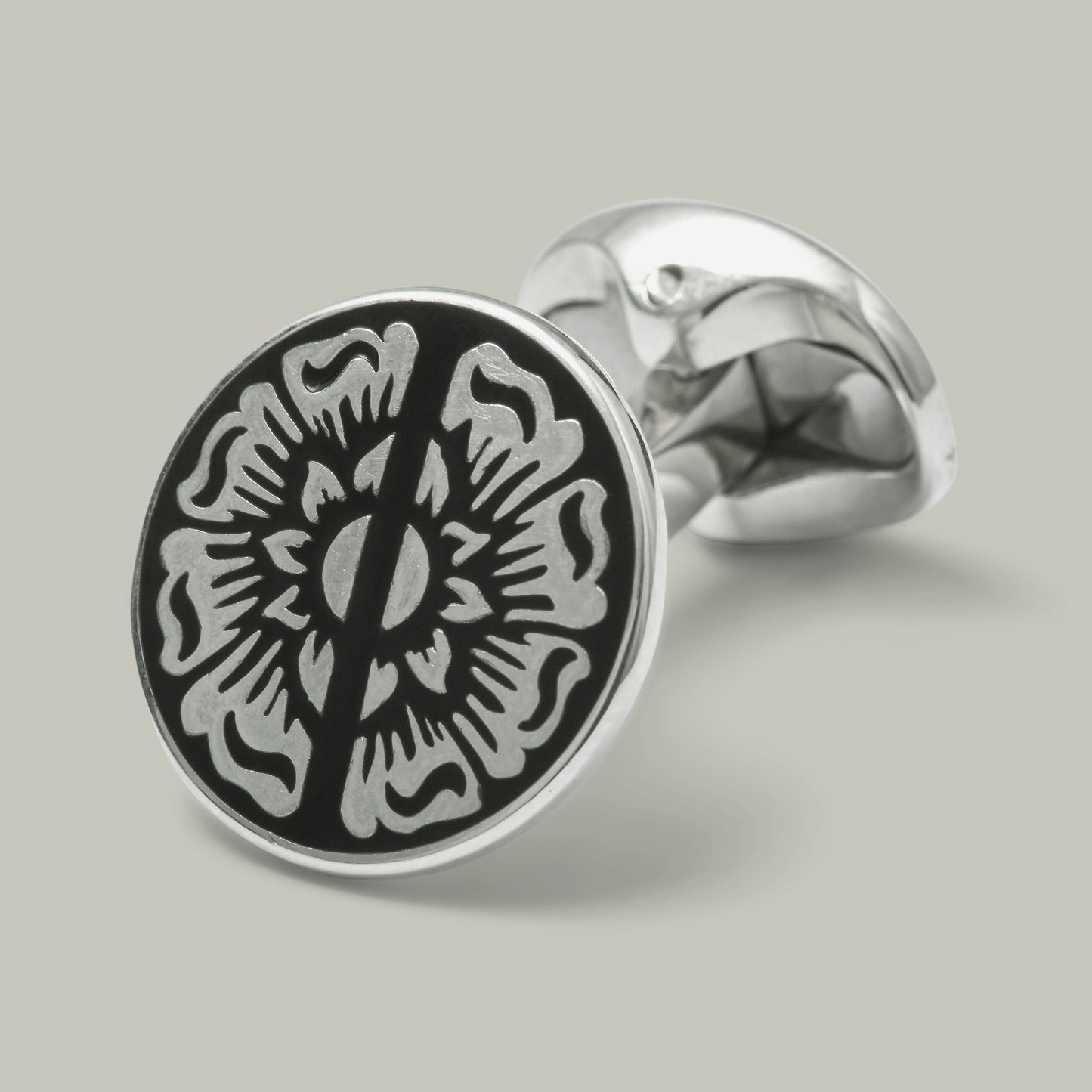 Silver Engraved Gun Screw Cufflinks