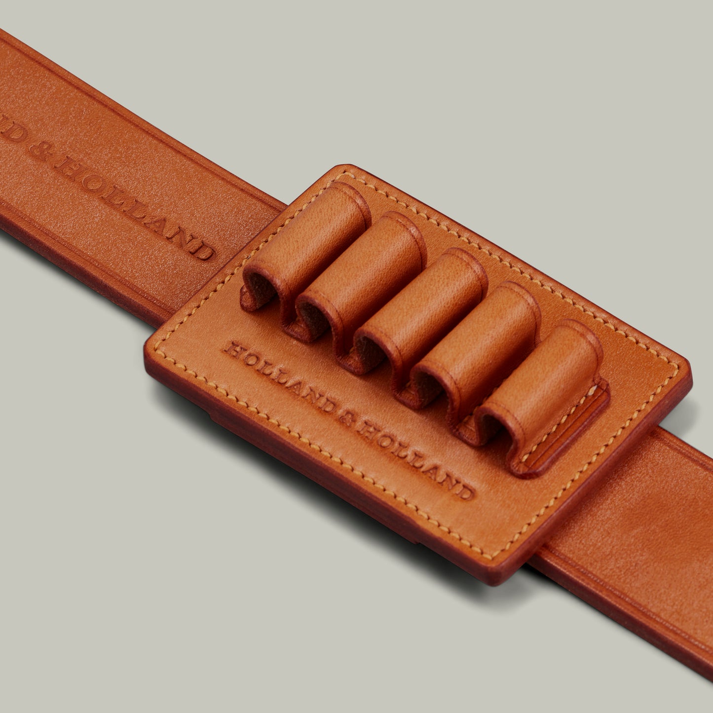 Oak bark tanned leather ammo clip. [LONDON TAN]