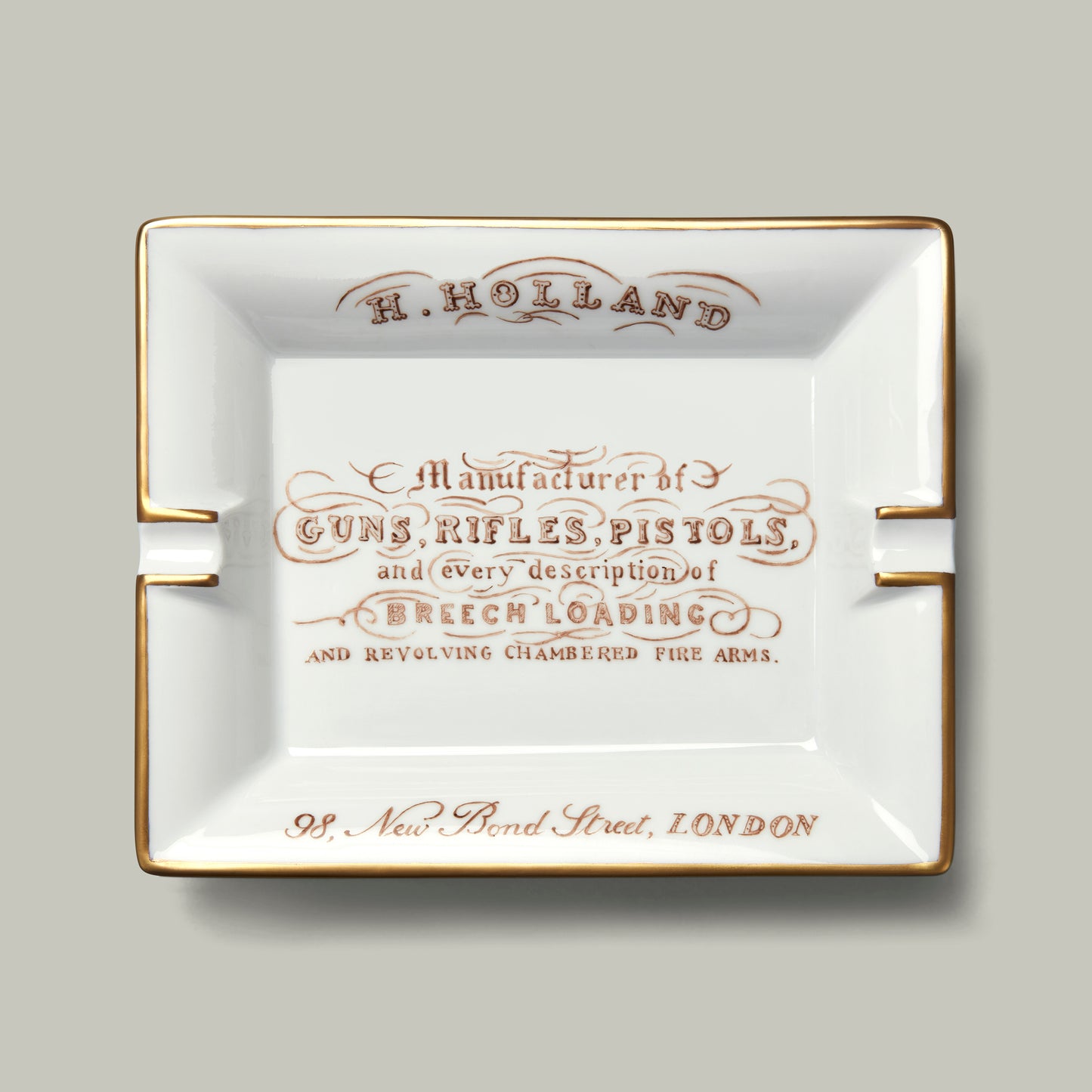 Hand Painted Limoges Porcelain Tray 18ct Gold