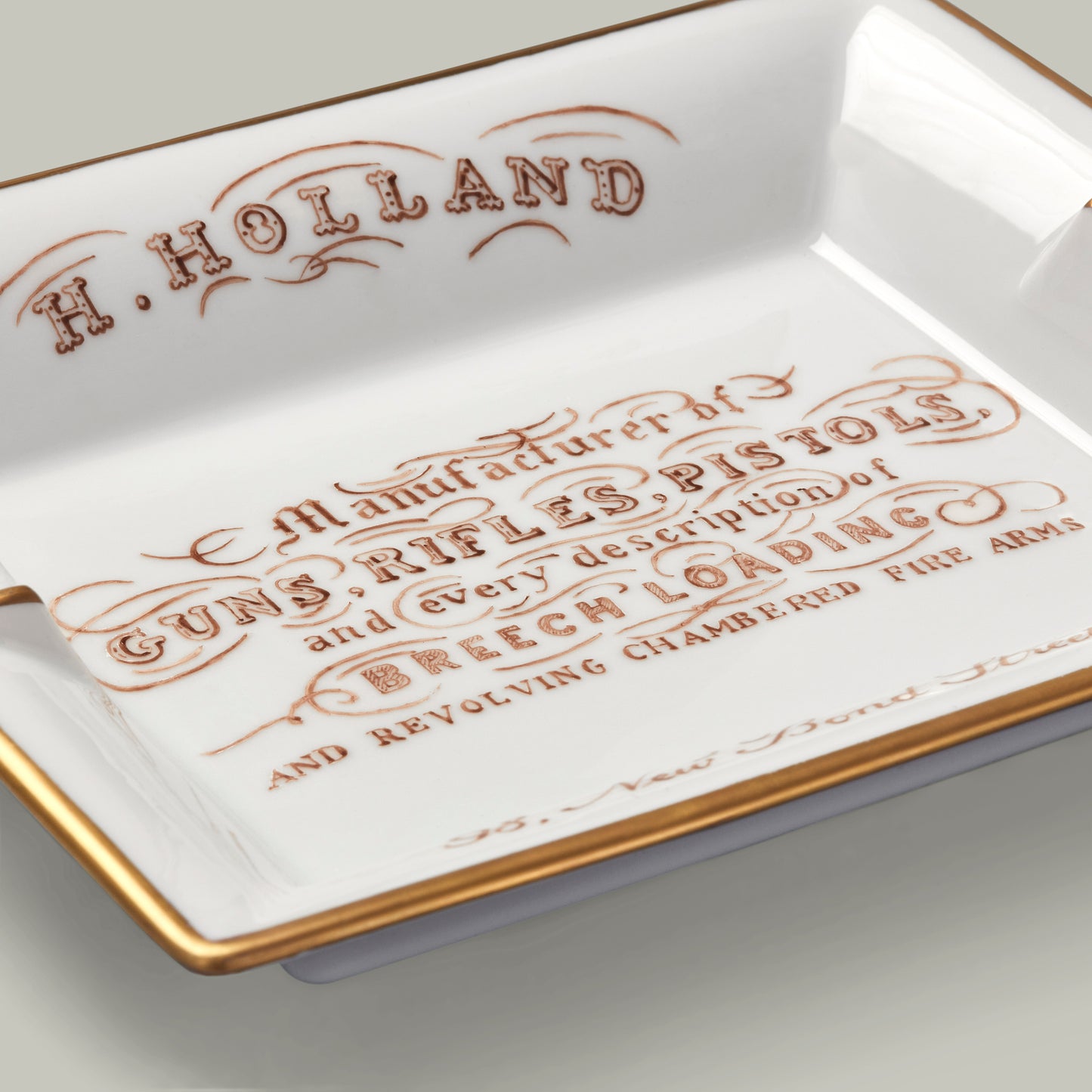Hand Painted Limoges Porcelain Tray 18ct Gold