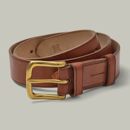 Oak Bark 1.5" Unlined Leather Belt [HAVANA]