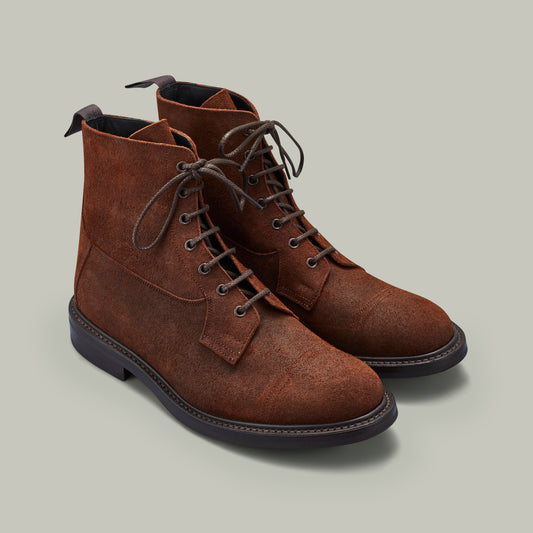 Northwood Waxed Suede Boot - Dainite Sole [WALNUT]