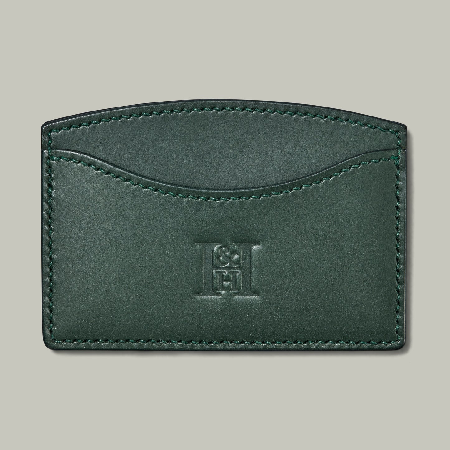 Leather Handstitched Cardholder Green