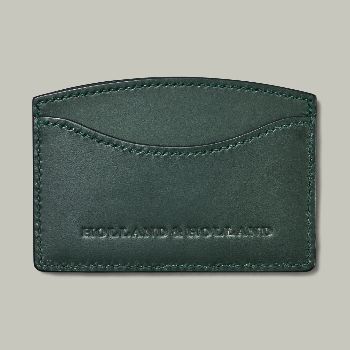 Leather Handstitched Cardholder Green
