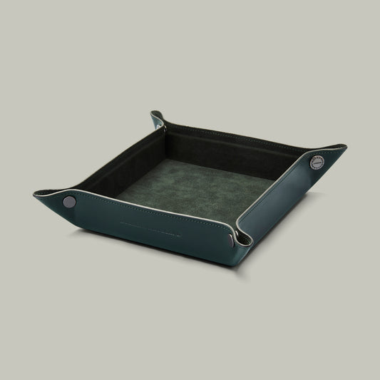 Noble Leather Travel coin Tray - H&H Green