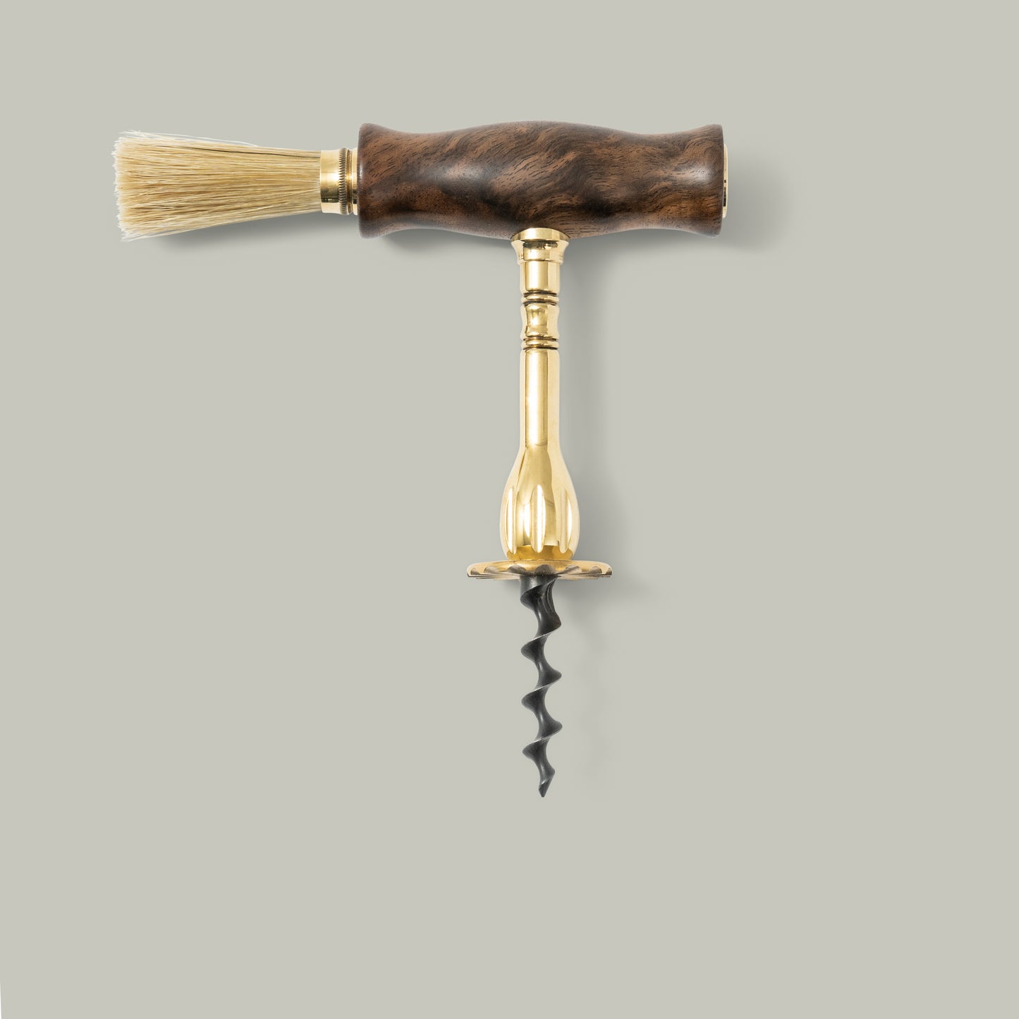Walnut corkscrew with dust brush