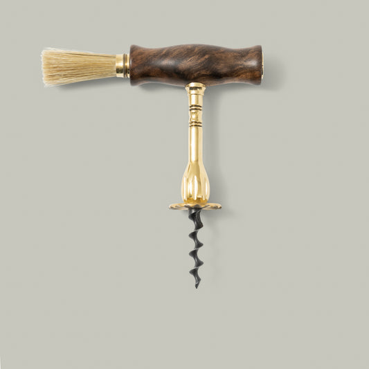 Walnut corkscrew with dust brush