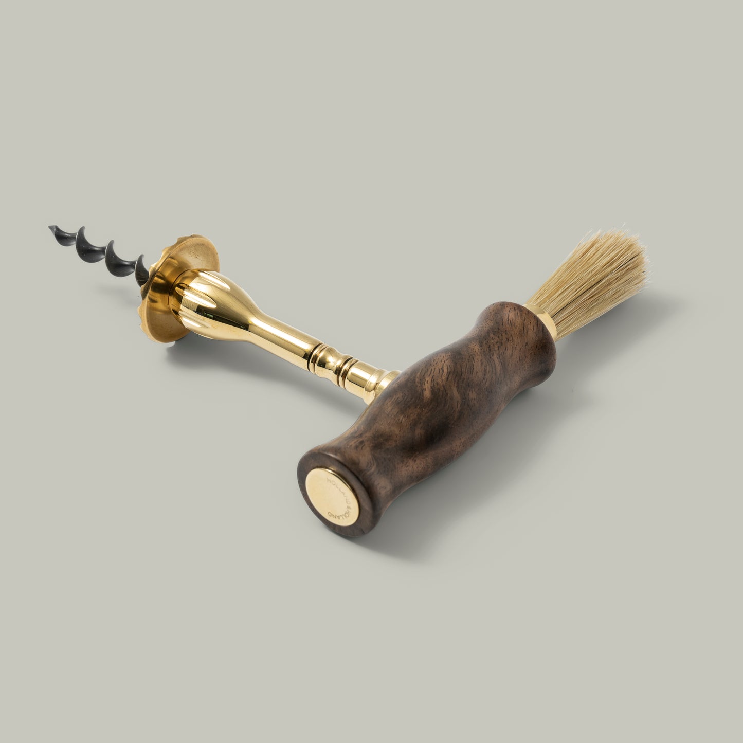 Walnut corkscrew with dust brush
