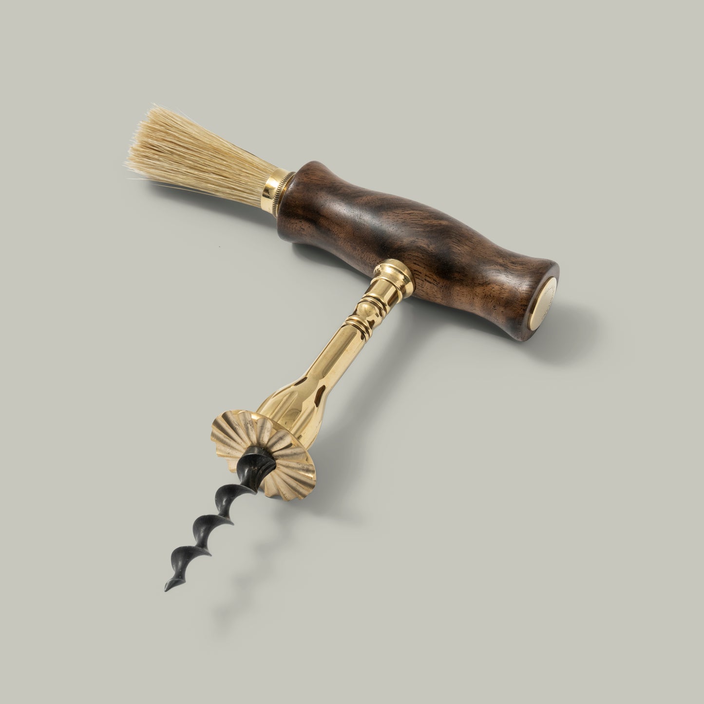 Walnut corkscrew with dust brush