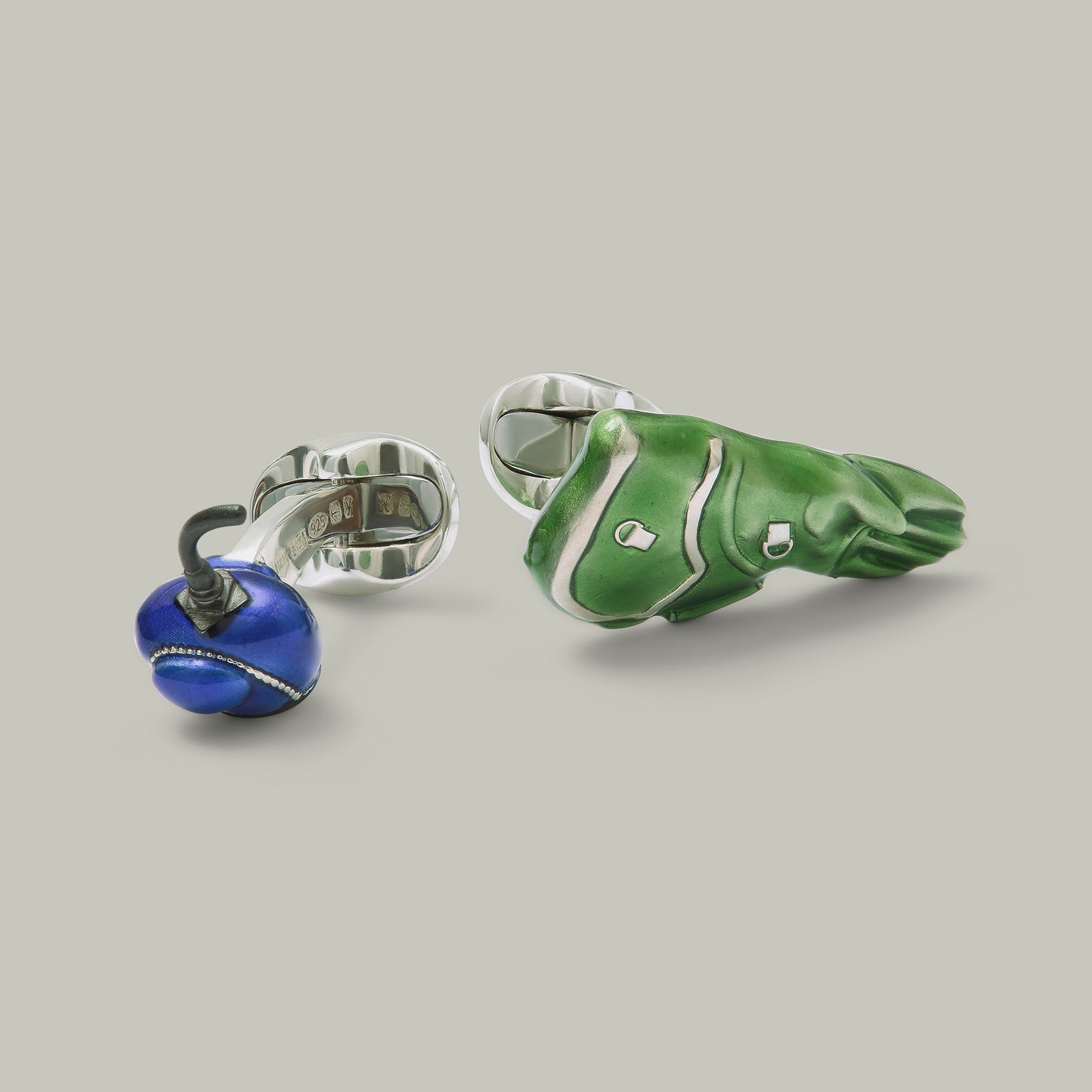 Silver & Enamel Falcon & Glove Cufflinks