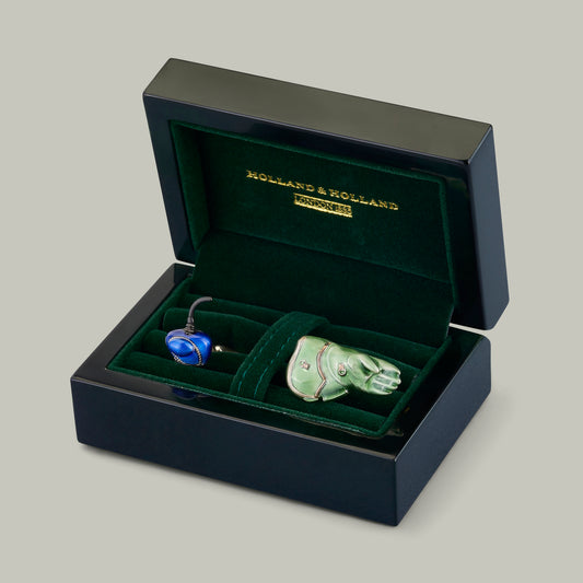 Silver & Enamel Falcon & Glove Cufflinks