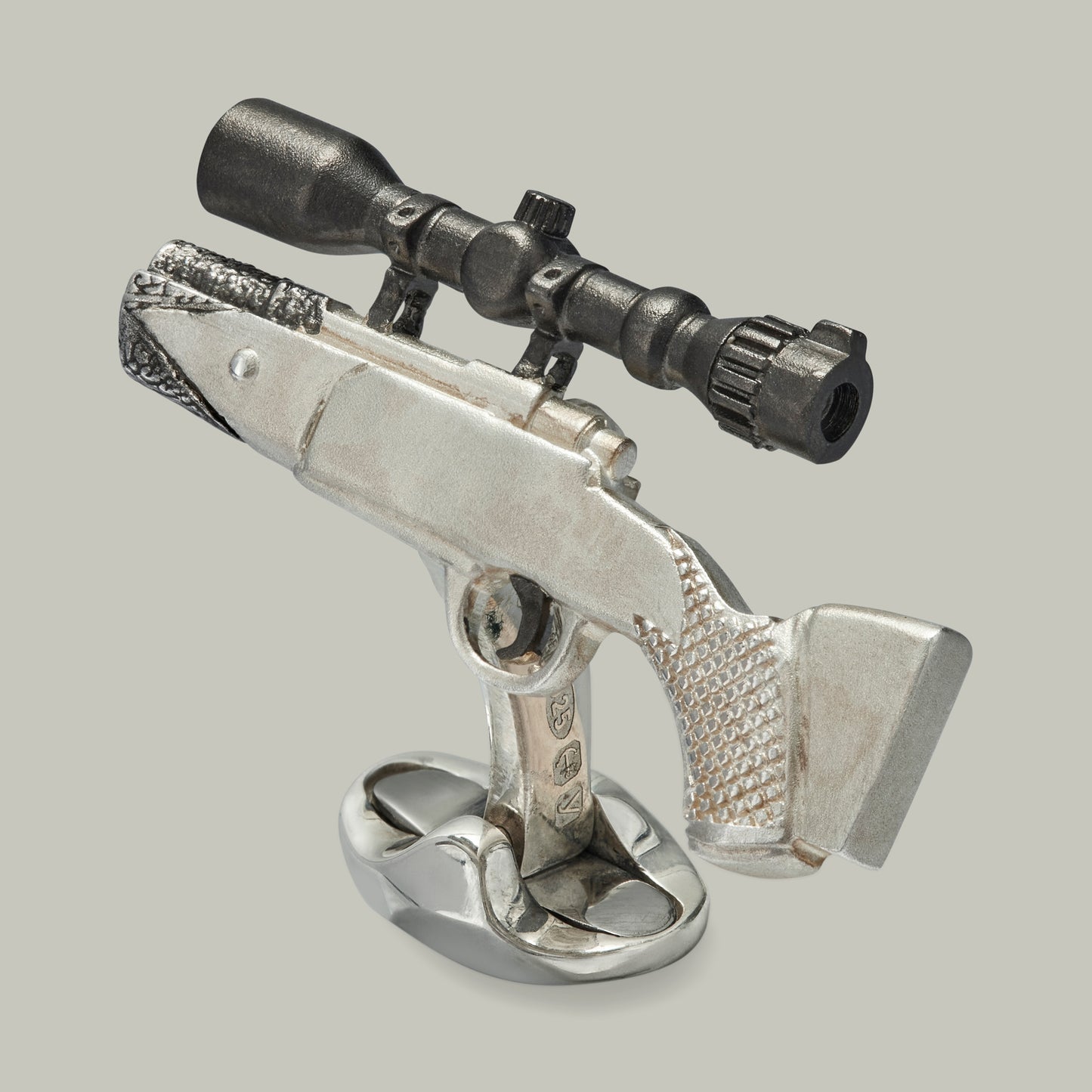 Silver Bolt Action Rifle Cufflinks