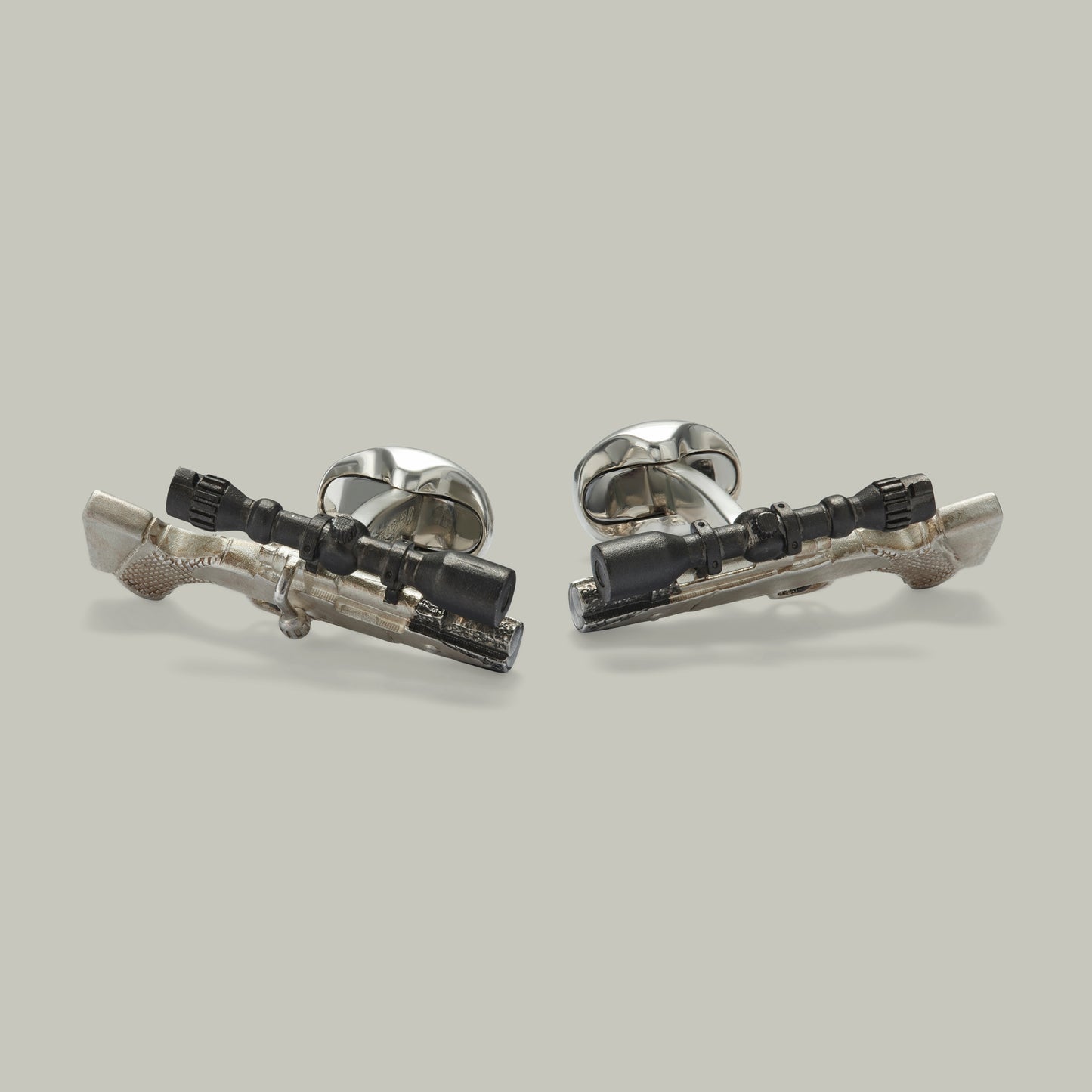 Silver Bolt Action Rifle Cufflinks