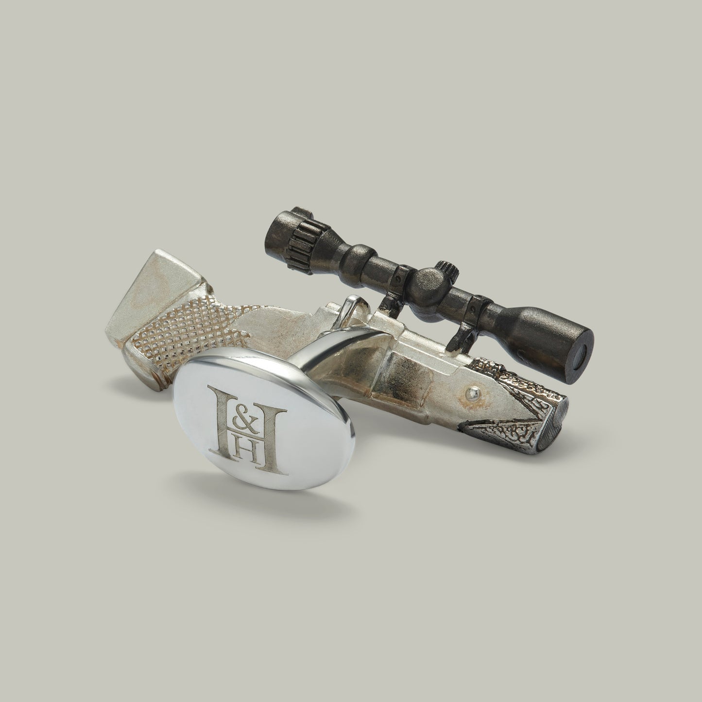 Silver Bolt Action Rifle Cufflinks