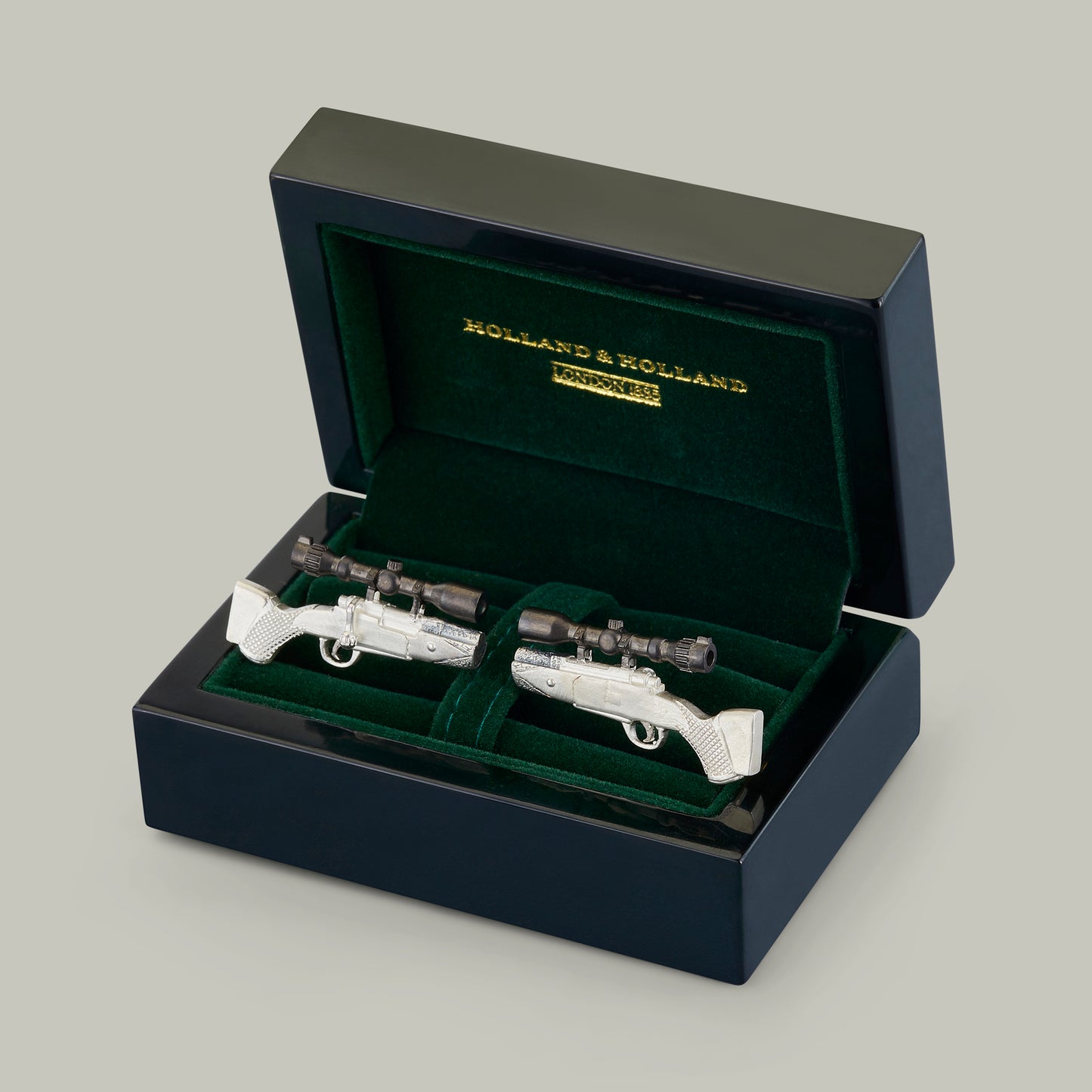 Silver Bolt Action Rifle Cufflinks