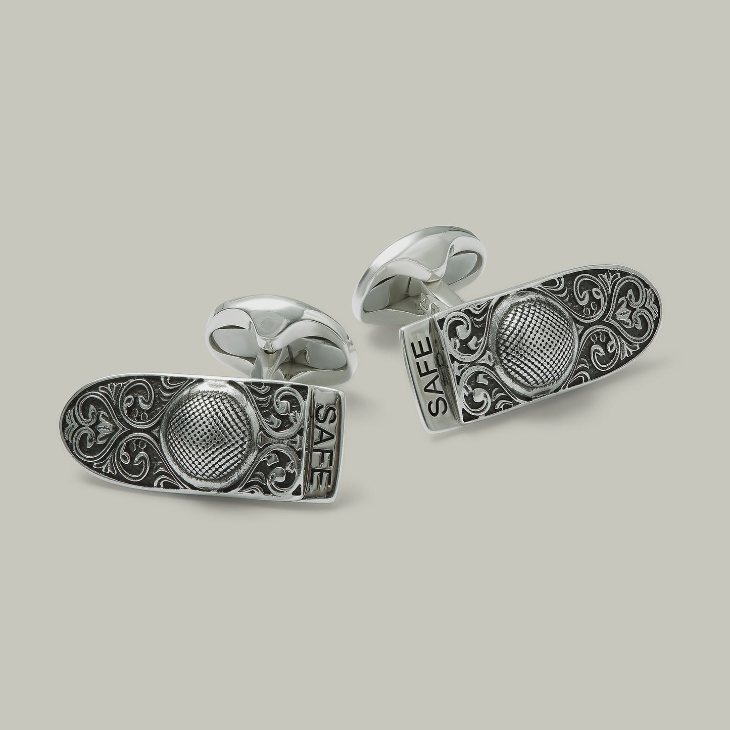 Silver Safety Catch Cufflinks Silver
