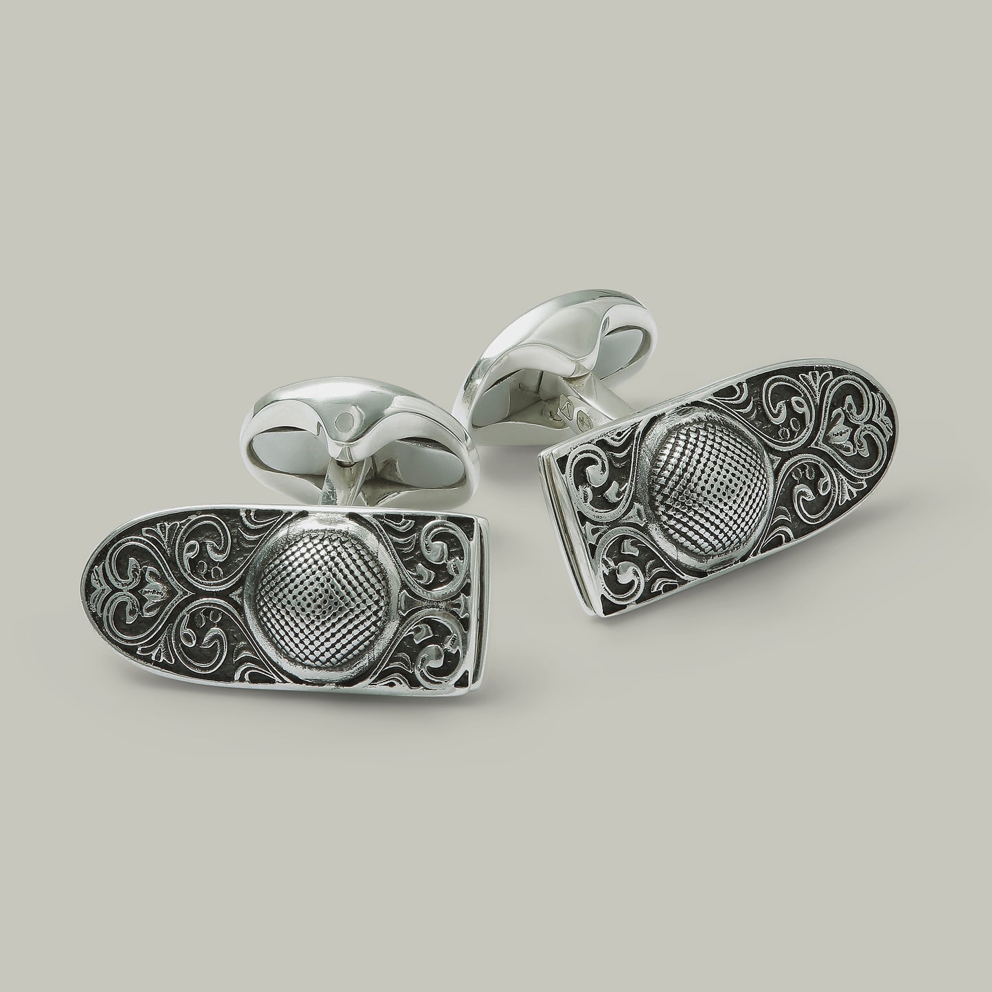 Silver Safety Catch Cufflinks Silver