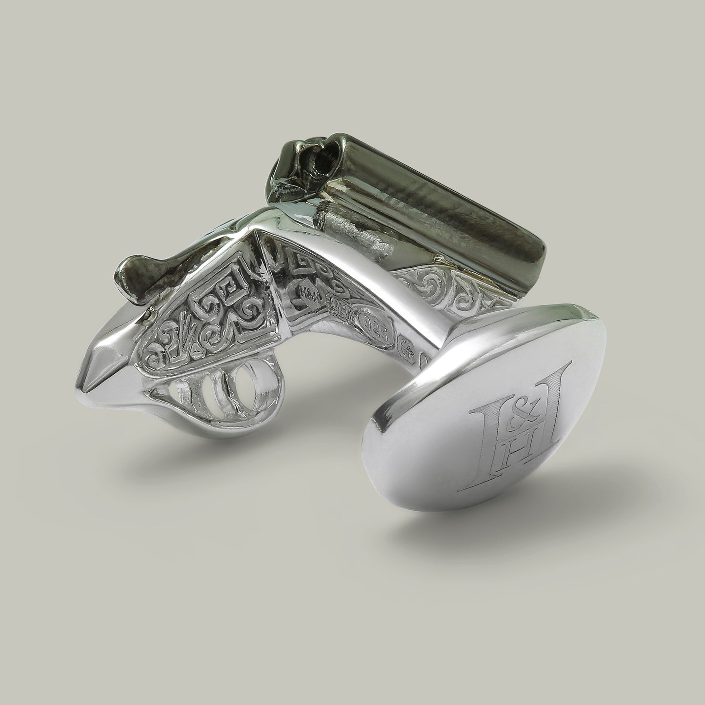 Silver Side By Side Pair Cufflinks