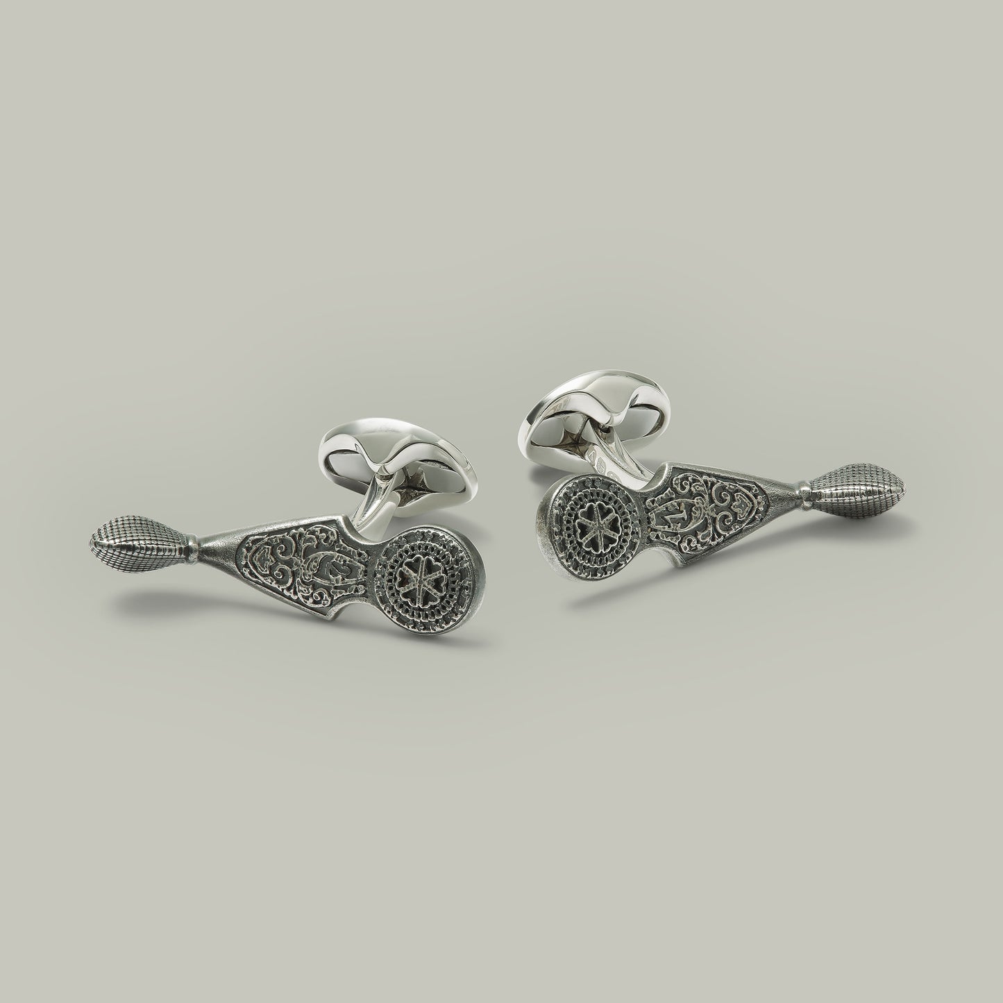 Silver Top Lever Cufflinks