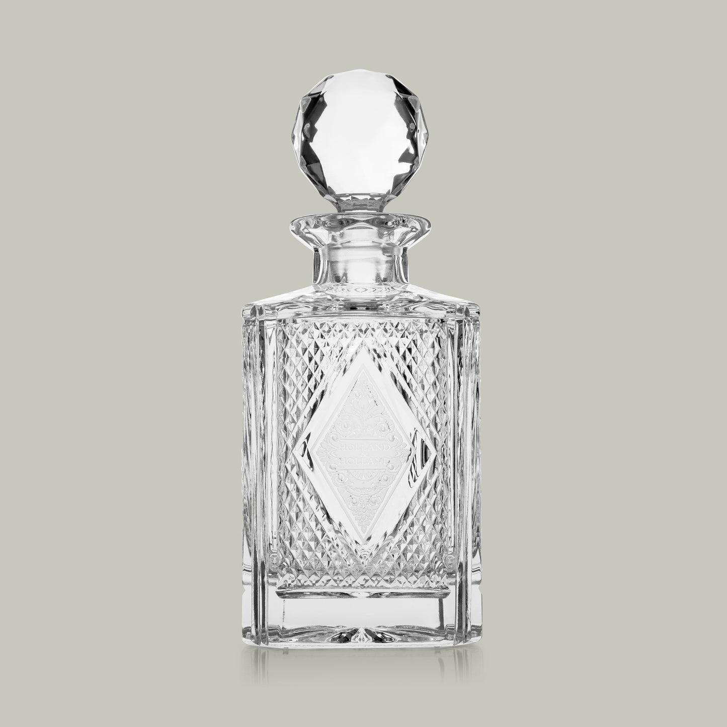 Crystal Decanter With Checkering & Diamond