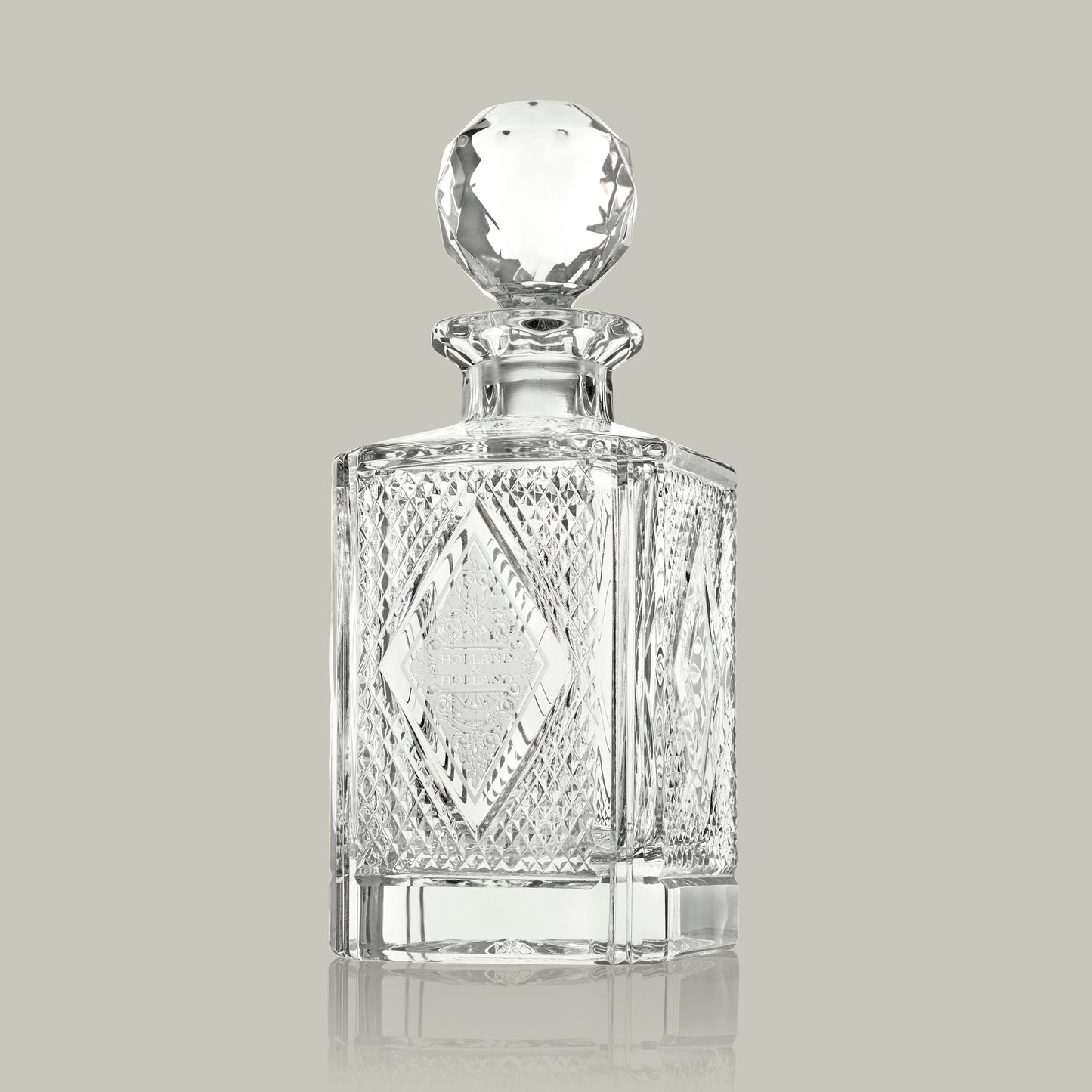 Crystal Decanter With Checkering & Diamond