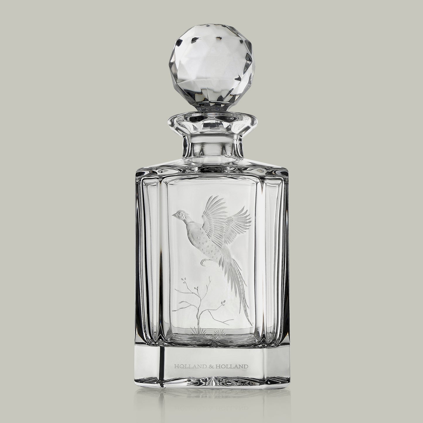 English Game Bird Hand Engraved Crystal Decanter [PHEASANT]