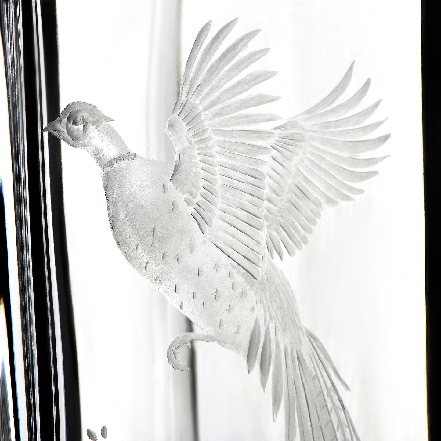 English Game Bird Hand Engraved Crystal Decanter [PHEASANT]