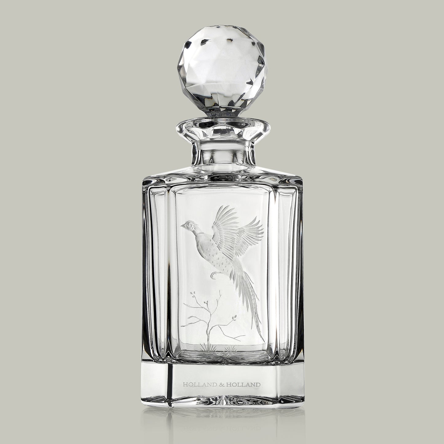 English Game Bird Hand Engraved Crystal Decanter [PHEASANT]