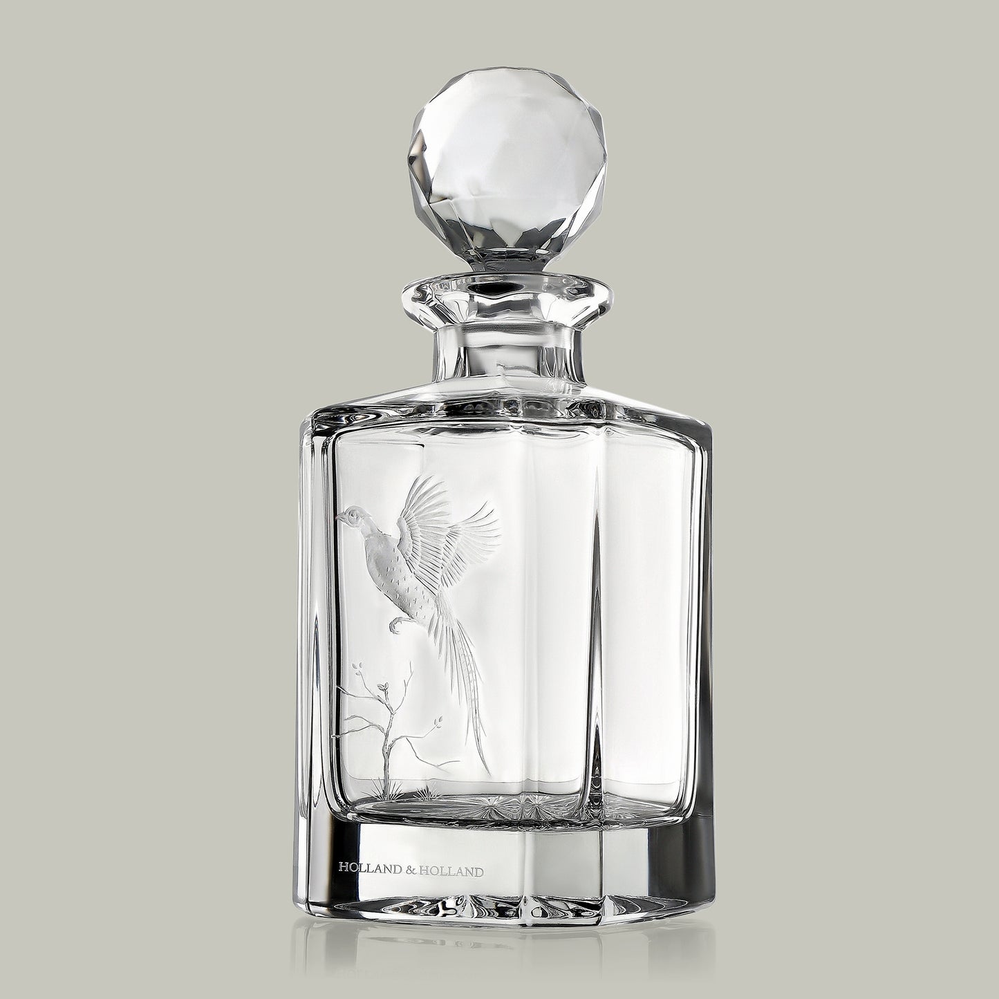 English Game Bird Hand Engraved Crystal Decanter [PHEASANT]