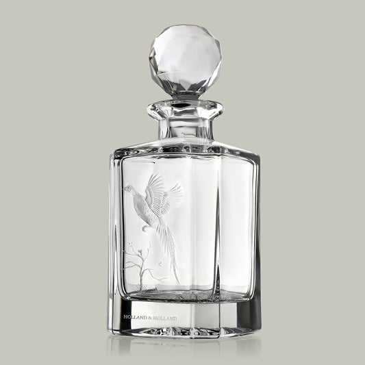 English Game Bird Hand Engraved Crystal Decanter [PHEASANT]