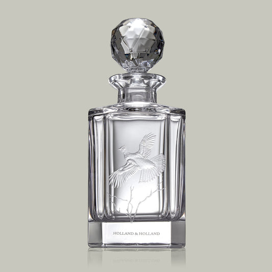 American Game Bird Hand Engraved Crystal Decanter [RUFFED GROUSE]