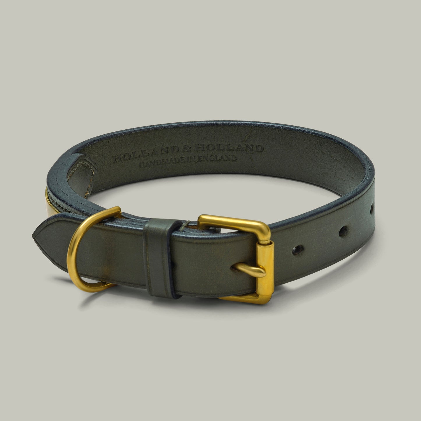 Leather Dog Collar Medium [H&H Green]