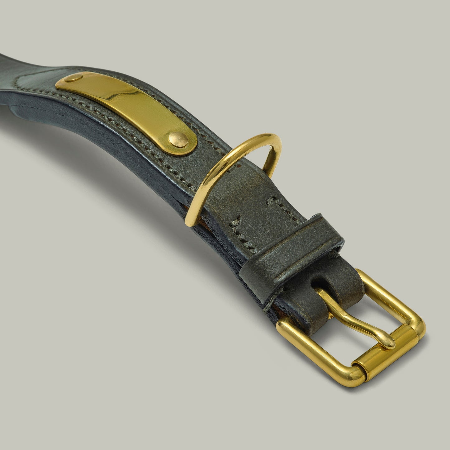 Leather Dog Collar Medium [H&H Green]