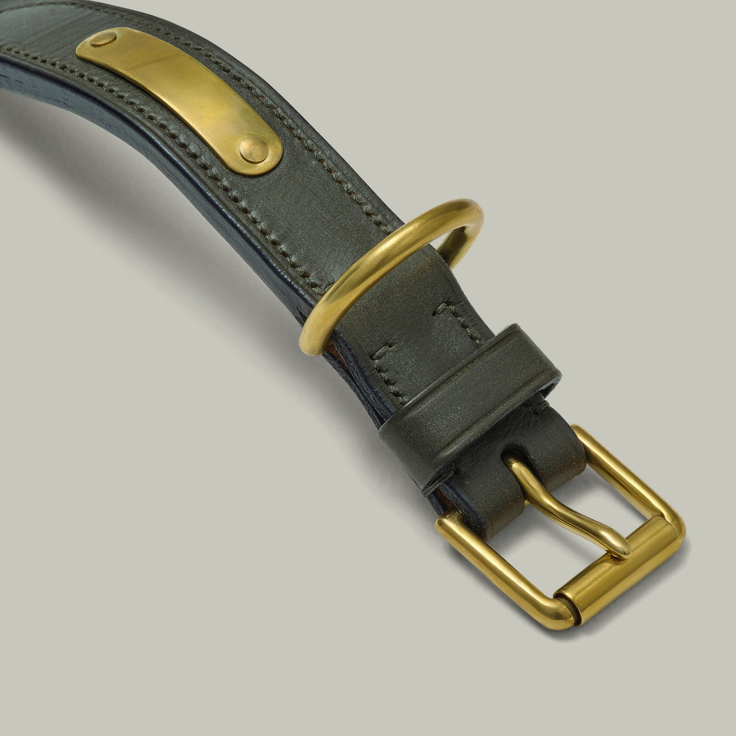 Leather Dog Collar Large [H&H Green]