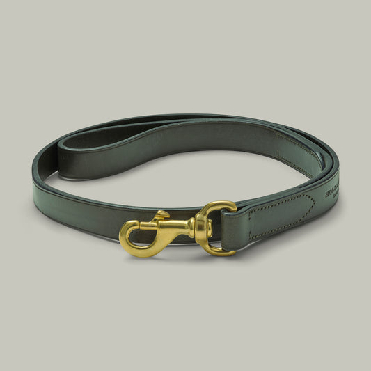 Leather Dog Lead with Trigger Short [H&H Green]