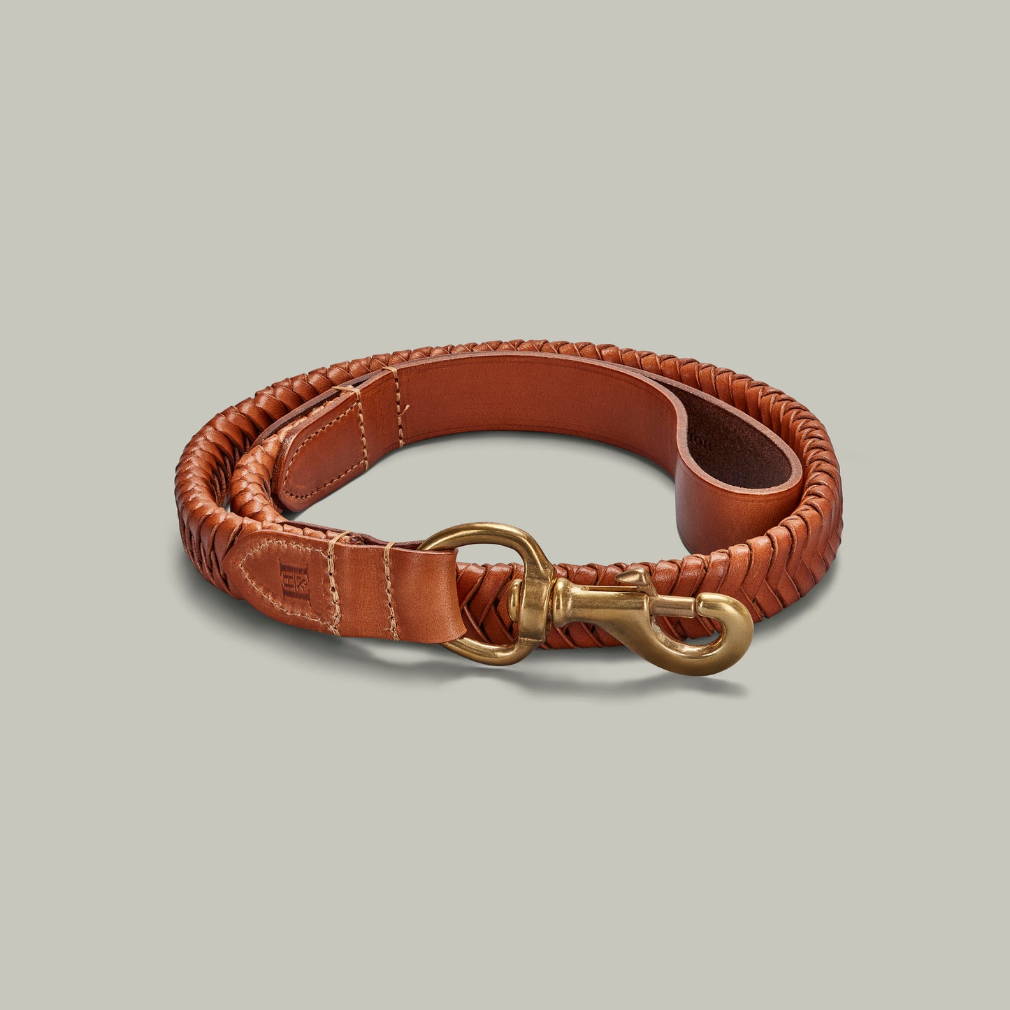 Royal Leather hand plaited trigger Dog Lead [LONDON TAN]