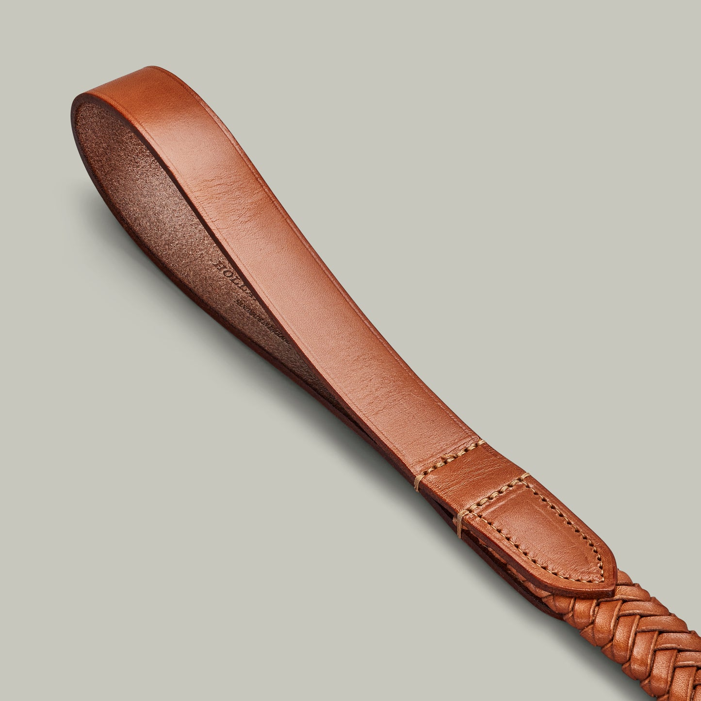 Royal Leather hand plaited trigger Dog Lead [LONDON TAN]