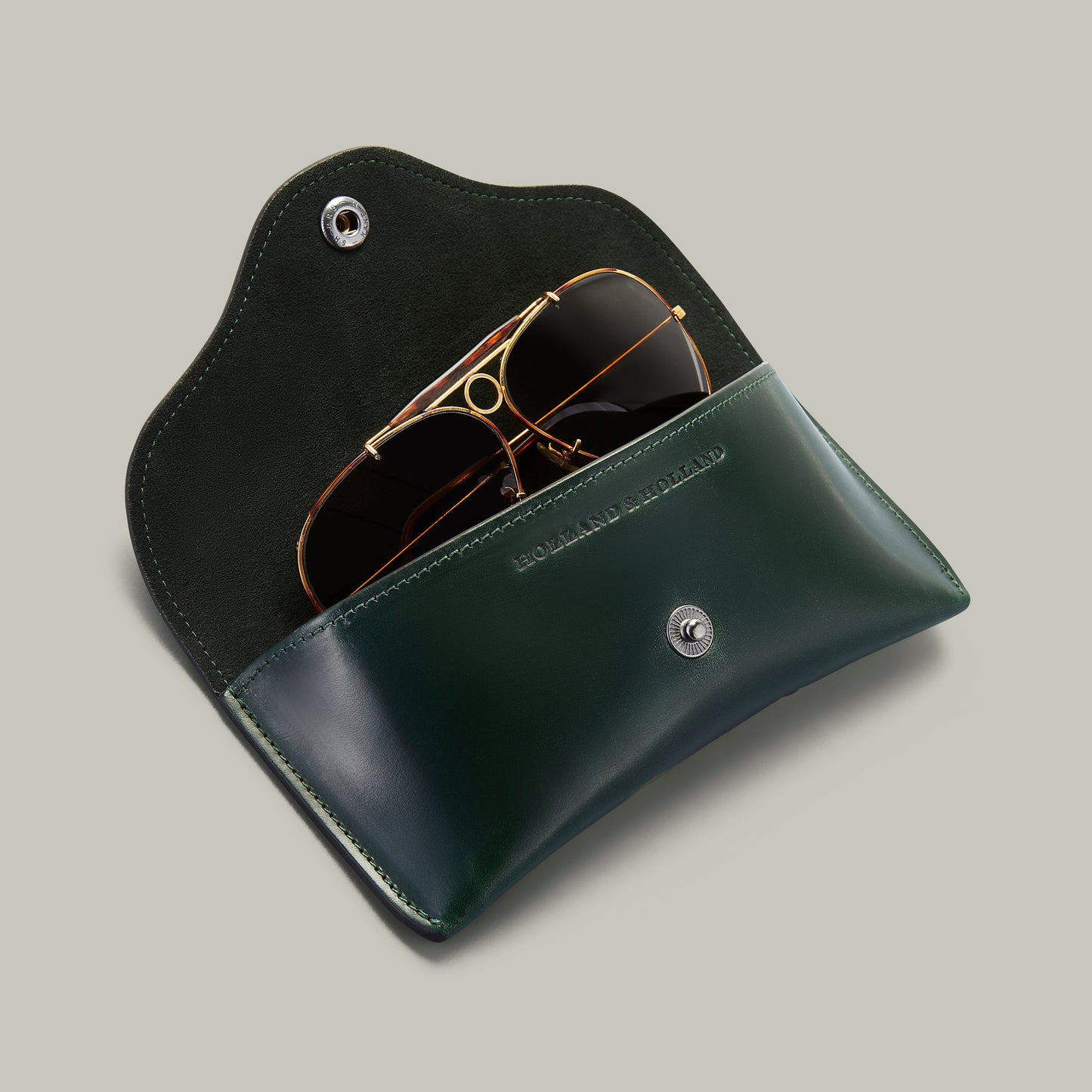Noble Leather eyewear case - H&H Green