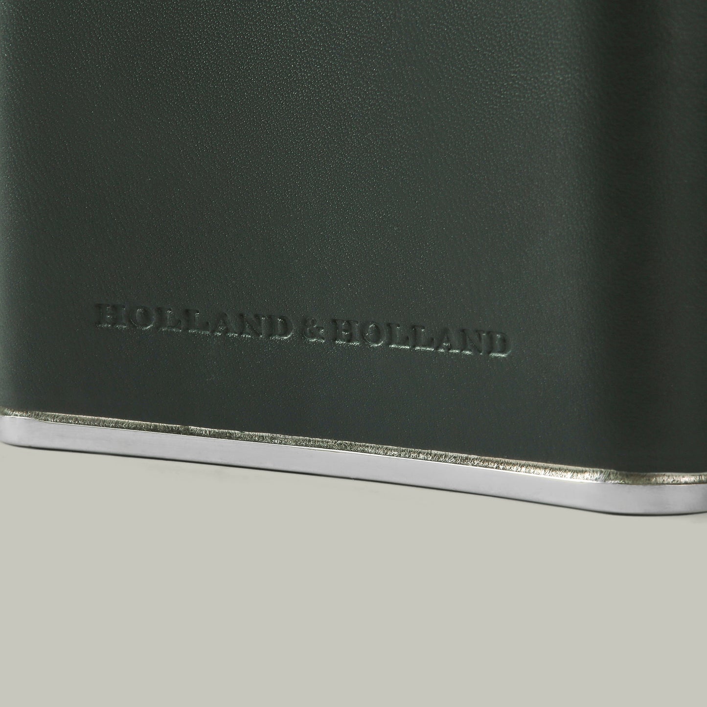 Leather covered 6Oz Steel Hip Flask [H&H Green]