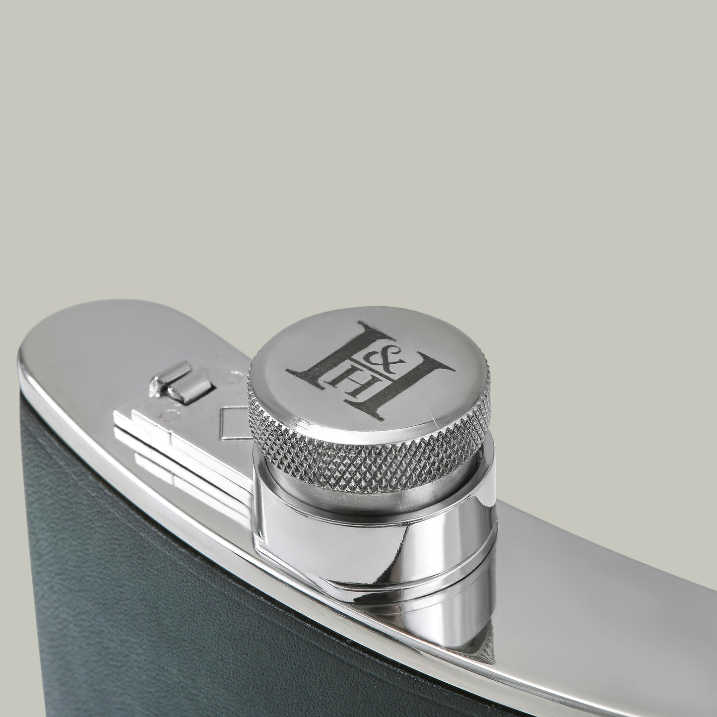 Leather covered 6Oz Steel Hip Flask [H&H Green]