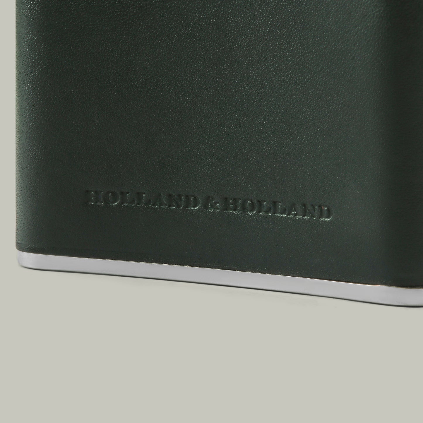 Leather covered 8Oz Steel Hip Flask [H&H Green]