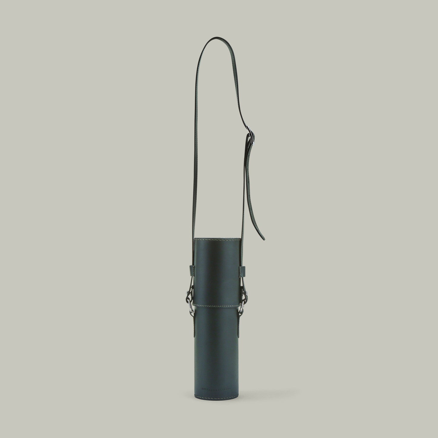 Thermal Flask in Leather Barrel [H&H Green]
