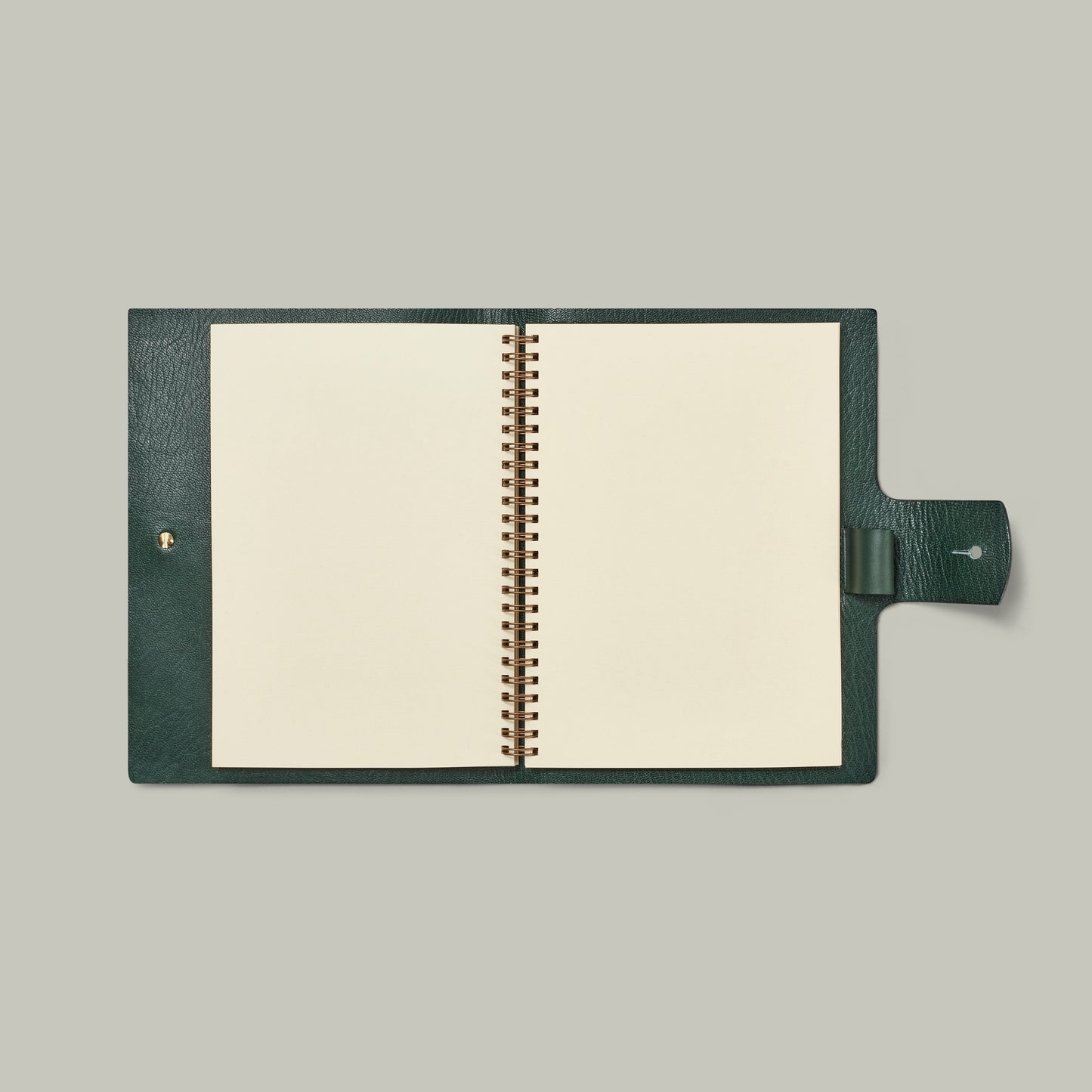 Leather Hand-Stitched Folio With Pad [H&H Green]