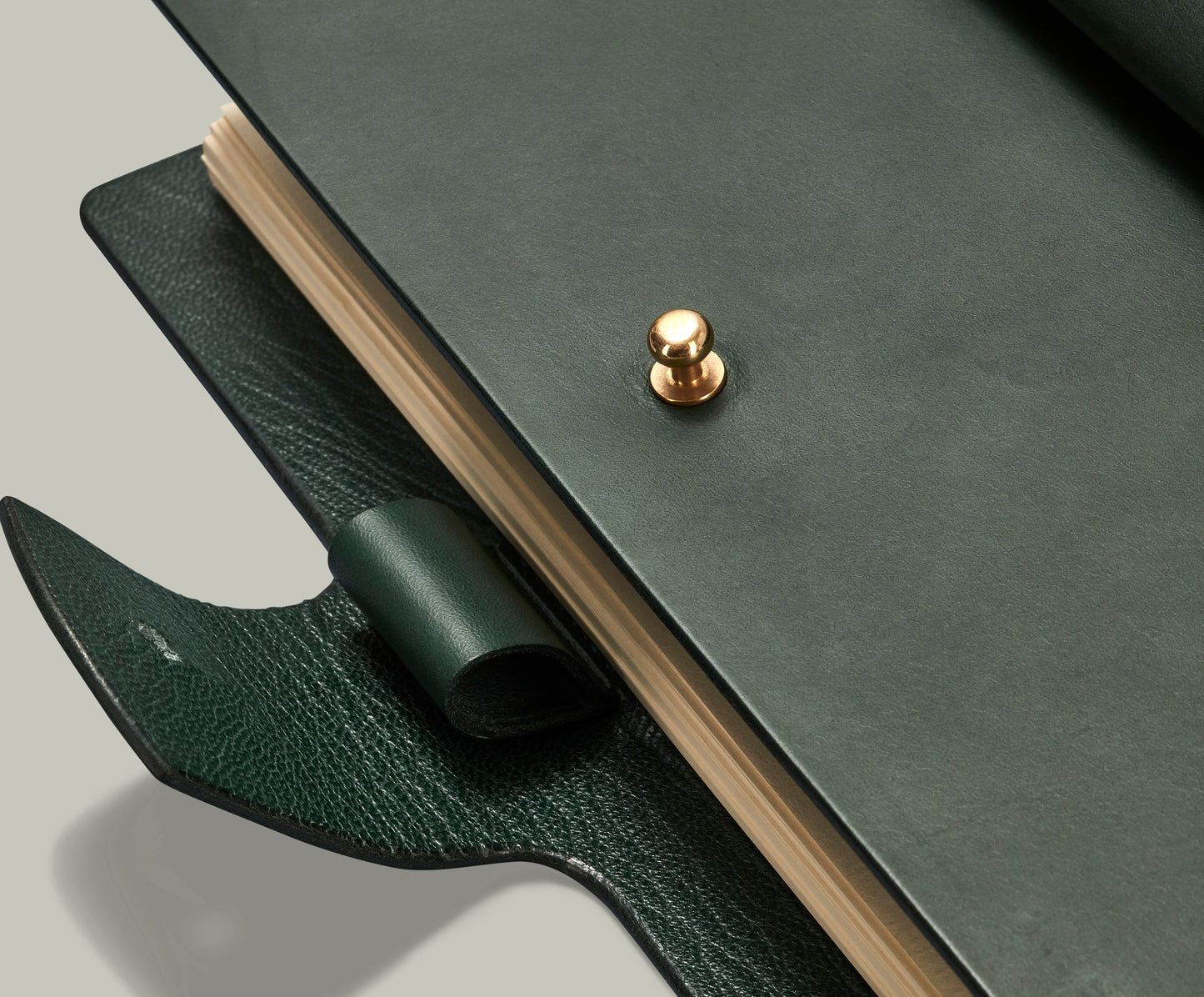 Leather Hand-Stitched Folio With Pad [H&H Green]