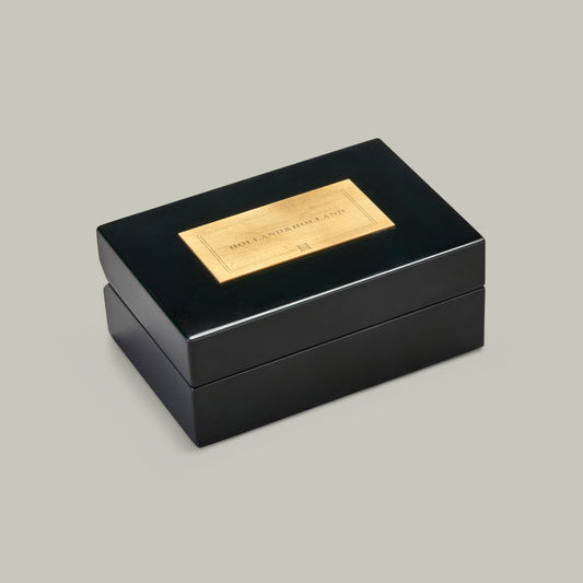 H&H Green Lacquered Jewellery Box Cropper Lined