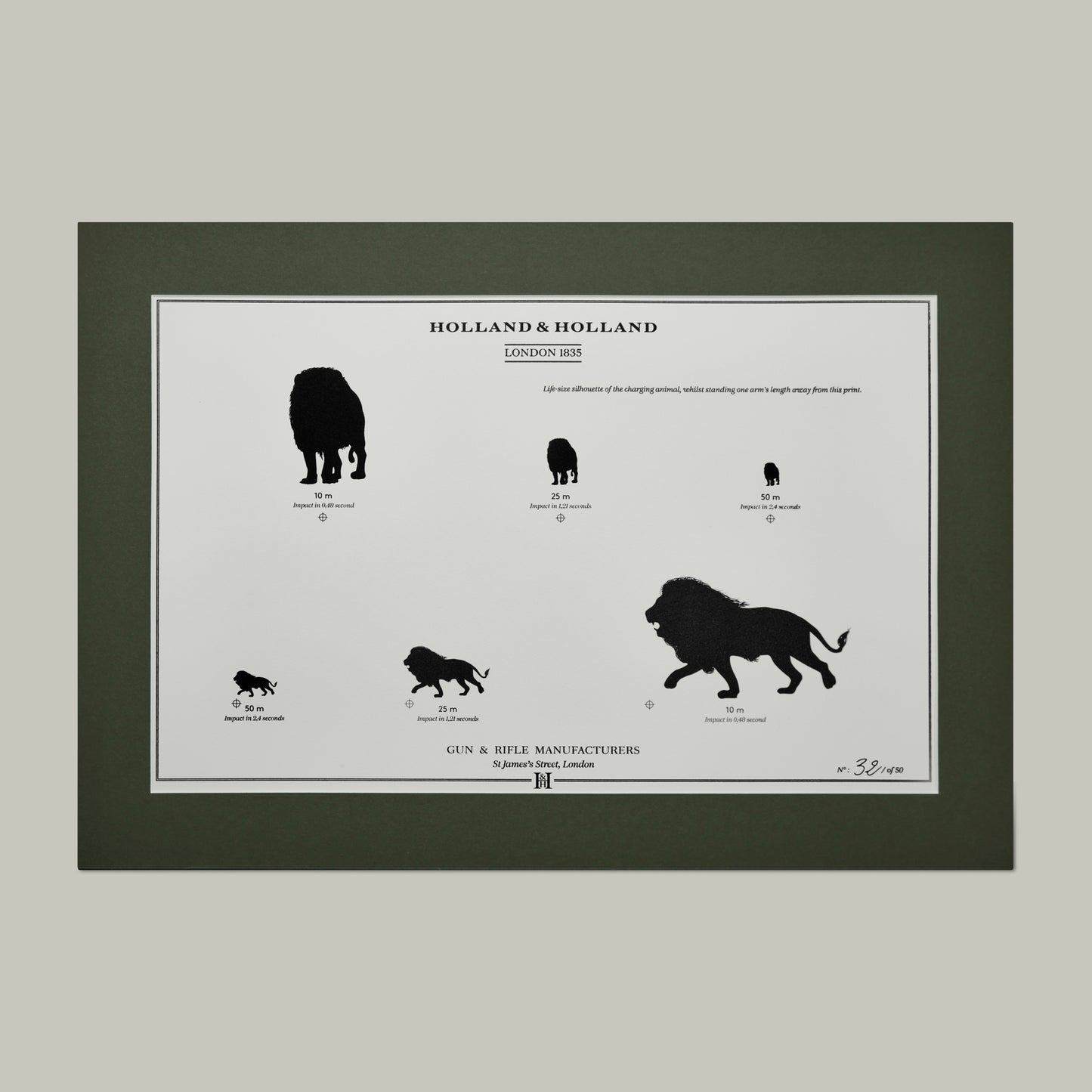 Big Five Distance Print - Mounted [LION]