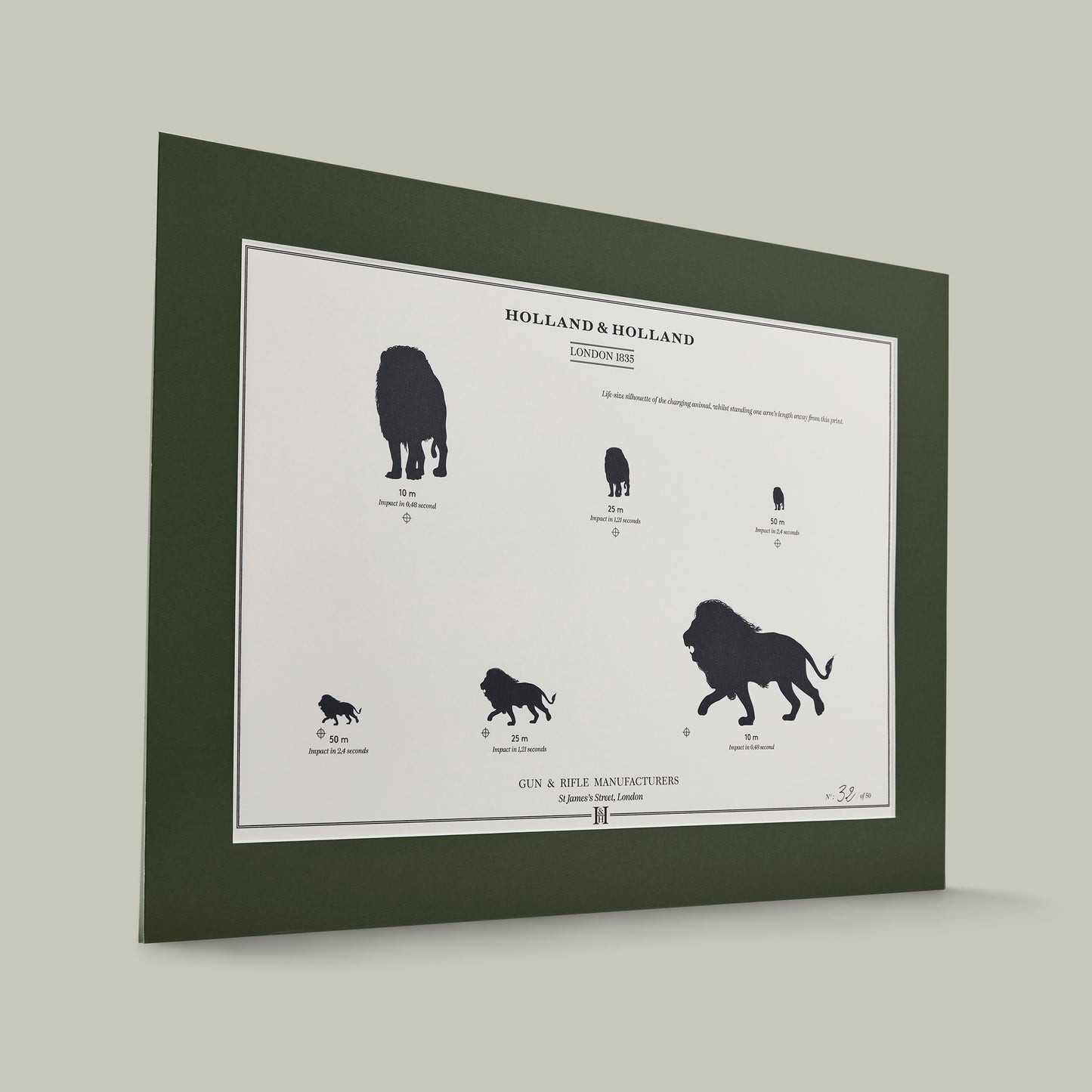 Big Five Distance Print - Mounted [LION]