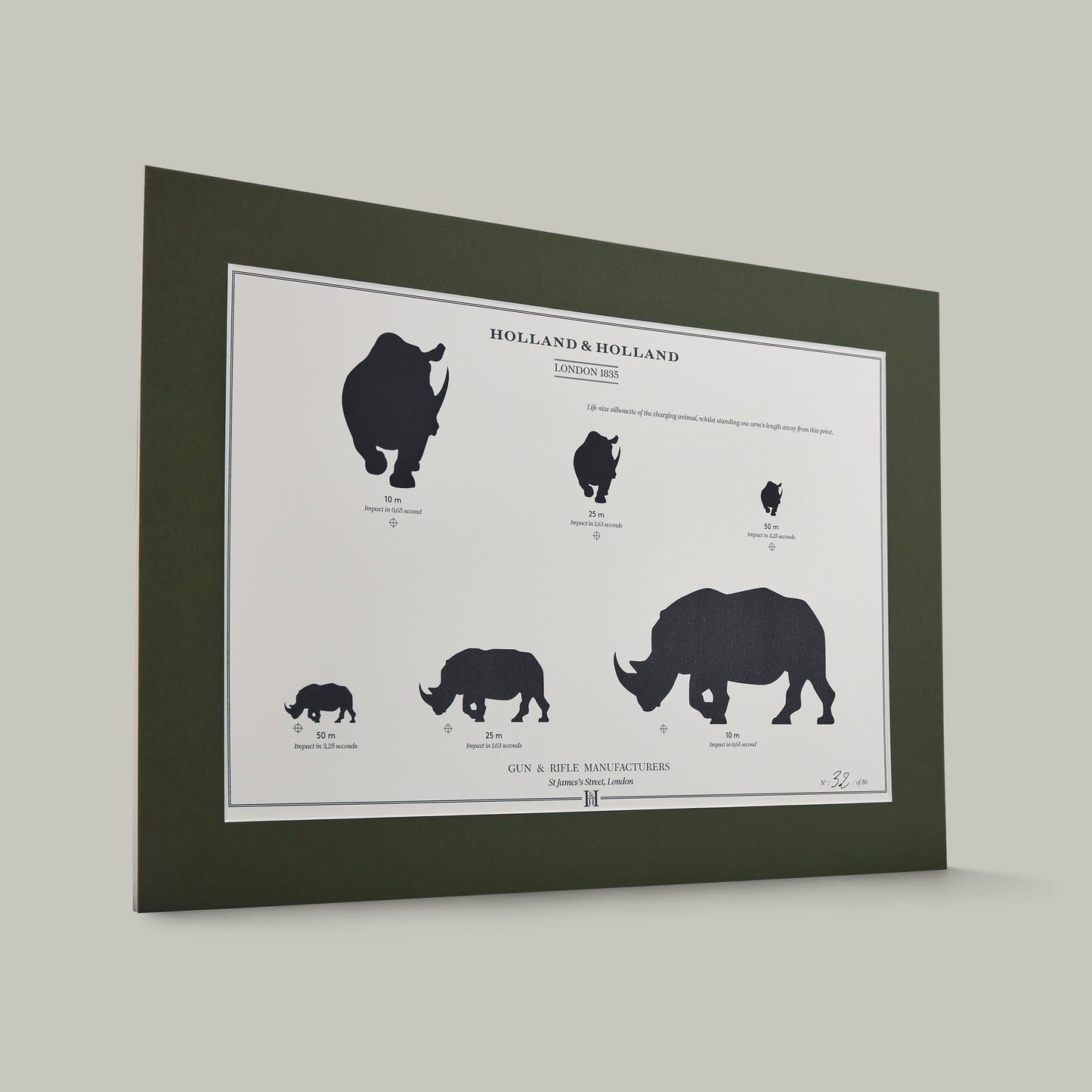 Big Five Distance Print - Mounted [RHINO]