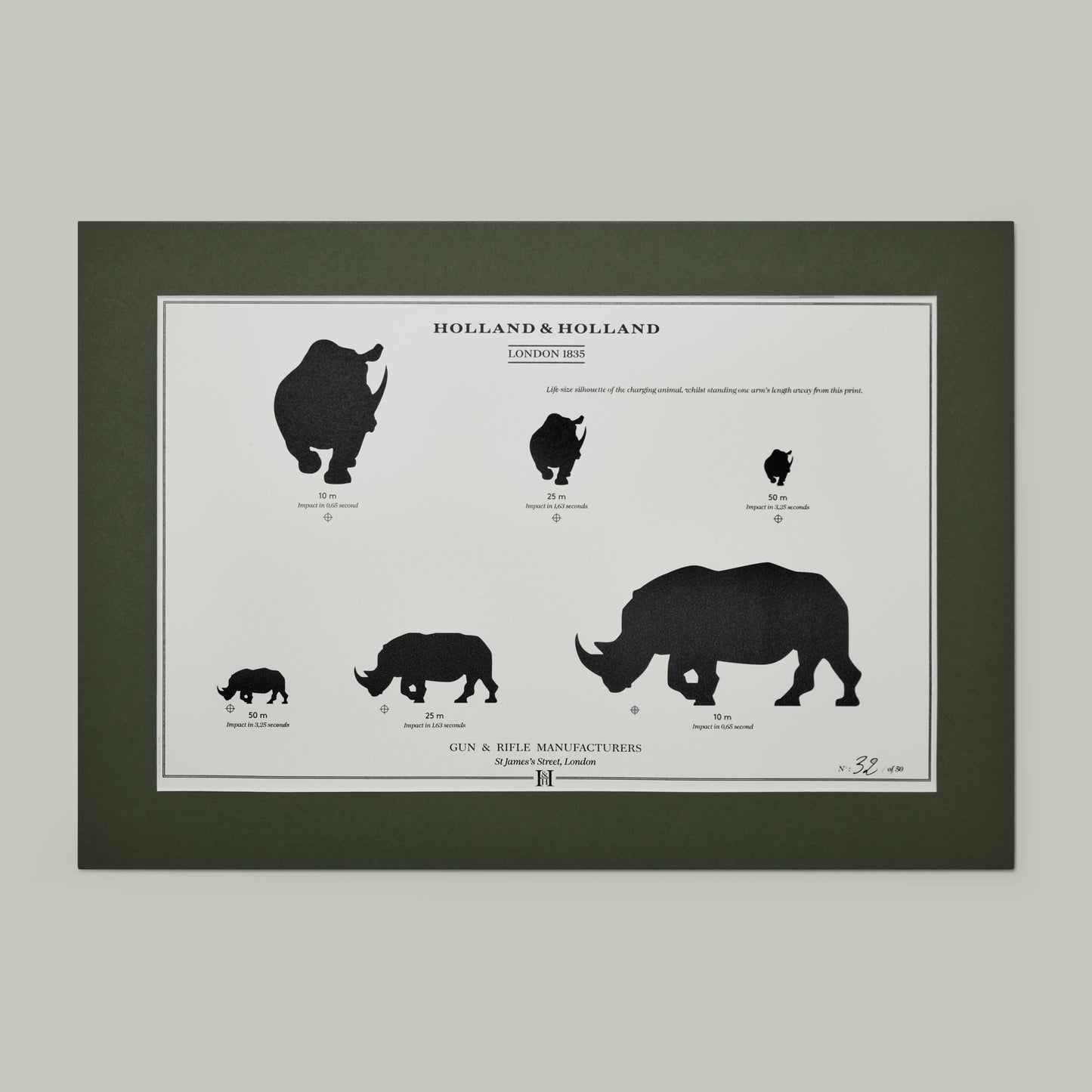 Big Five Distance Print - Mounted [RHINO]