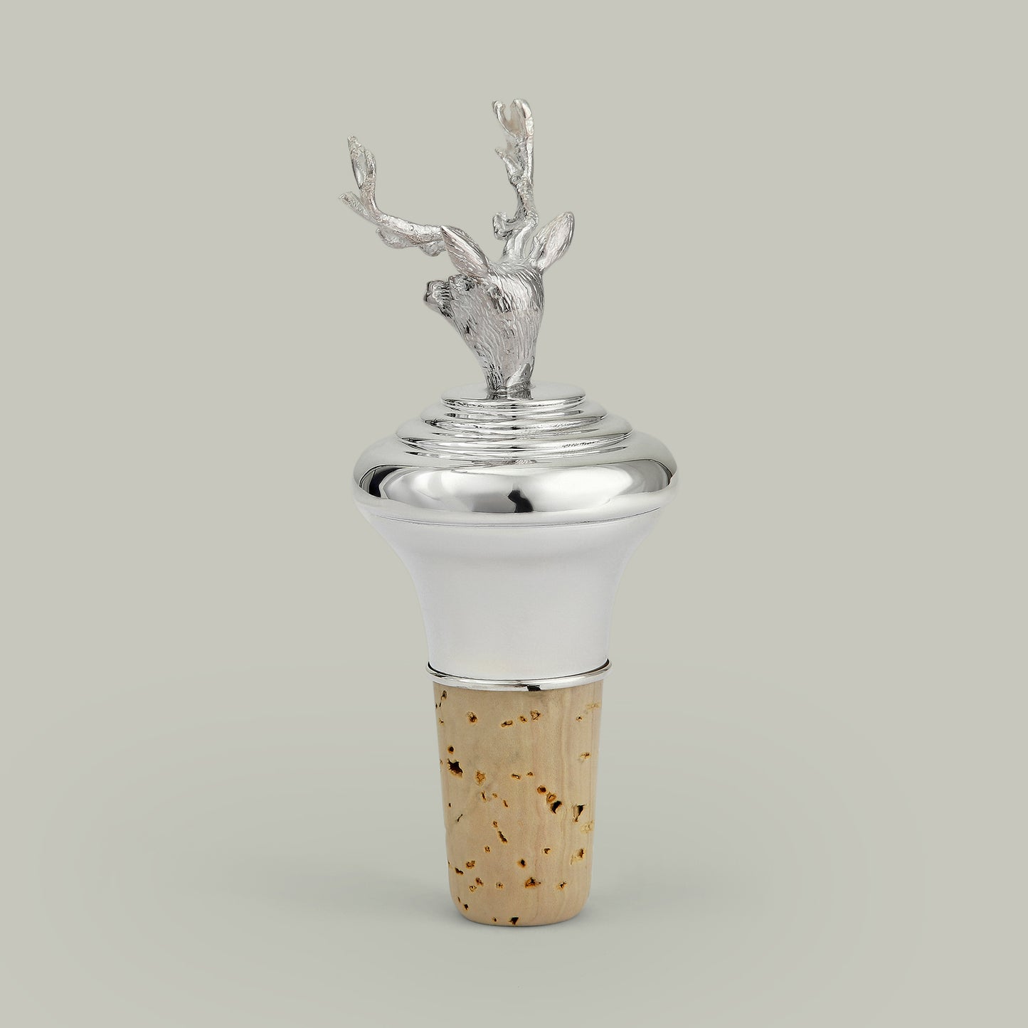 Silver Stag Bottle Stopper